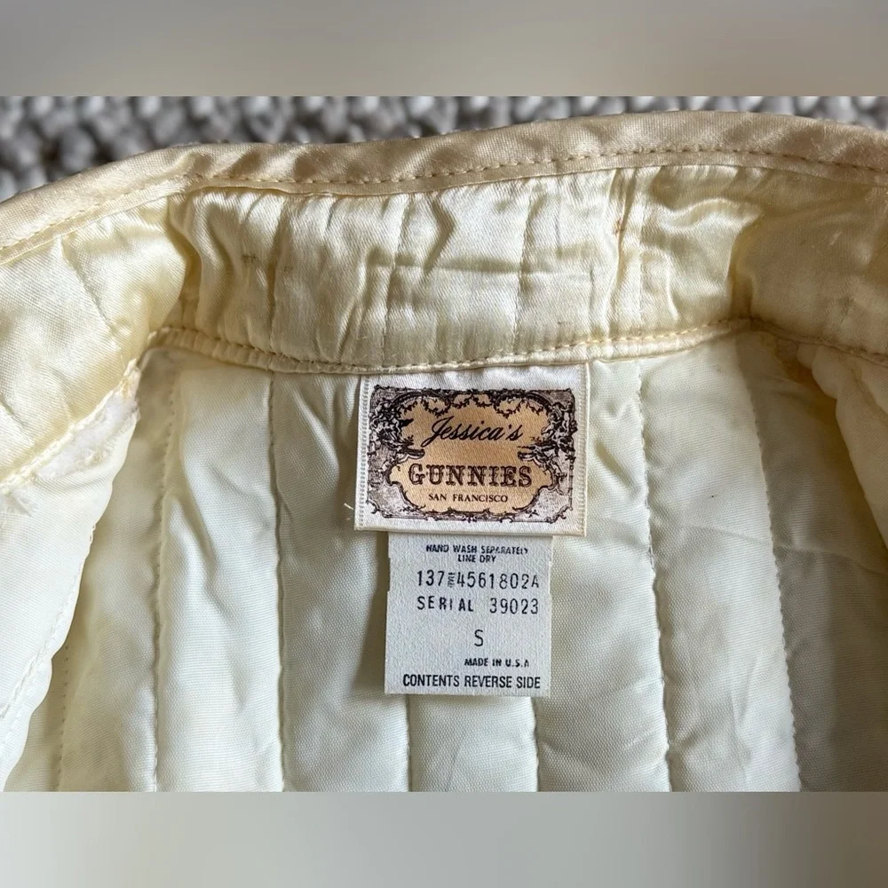 VTG Jessica's Gunne Sax Quilted Long Sleeve Satin
Lace Trim Open Prairie Jacket - Picture 14 of 16
